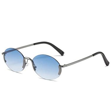 Imagem de Óculos de sol de armação pequena feminina armação oval fashion criador de tendências hip-hop óculos de sol steampunk punk, 4, tamanho único