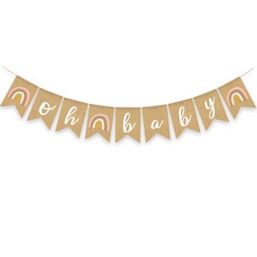 Imagem de Faixa de juta para chá de bebê, arco-íris boho, decoração de quarto de bebê, artigos temáticos para festa