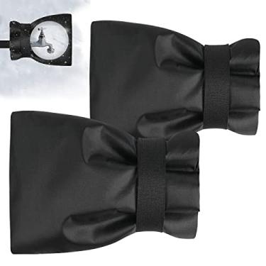 Imagem de Capa de torneira para ambientes externos, meias de torneira de jardim para proteção contra congelamento de inverno, capa de torneira isolada à prova d'água, envoltório de isolamento de válvula de irrigação de água e tampa de torneira de mangueira, 2 peças