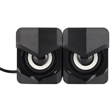 Imagem de AUHX Alto-falantes para laptop, aprimoram o entretenimento, atraente, economiza espaço, mesa, mini alto-falante LED multiuso para computador para PalyStation4 para casa (versão atualizada, preto)