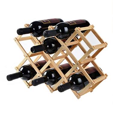 Imagem de LTLWSH Suporte de madeira dobrável para vinho mesa de exibição de armazenamento suportes de madeira rústica de pé livre organizador de decoração de bancada, A, 1