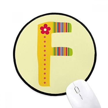 Imagem de DIYthinker F Alfabeto Flor Padrão Bonito Mouse Pad Desktop Escritório Tapete Redondo para Computador