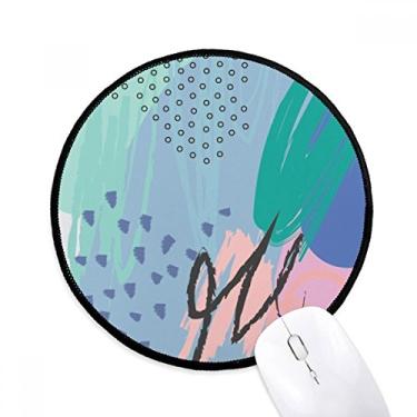 Imagem de Tapete de mouse com estampa de plantas abstratas felizes para mesa de escritório tapete redondo para computador