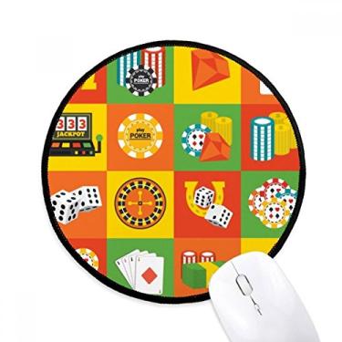 Imagem de DIYthinker Tapete de mouse quadrado ilustração de objetos de cassino desktop escritório tapete redondo para computador