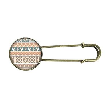 Imagem de Broche de metal retrô octogonal losango triângulo padrão retrô clipe jóias