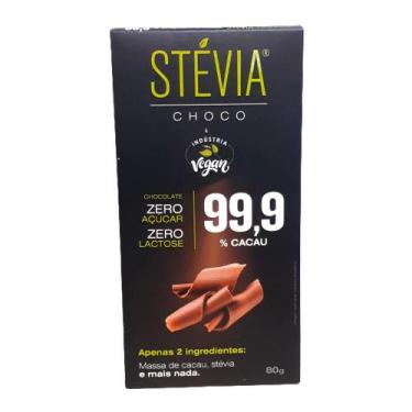 Imagem de Chocolate Adoçado Com Stevia 99% Cacau Steviachoco 80G - Only4