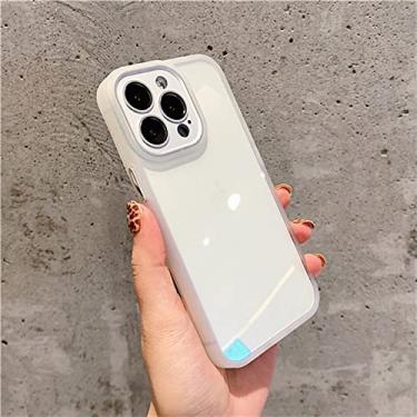 Imagem de Capa protetora de lente de metal transparente de luxo para iPhone 13 12 11 Pro Max Fashion Silicone Bumper Capa à prova de choque, branca, para iPhone 11