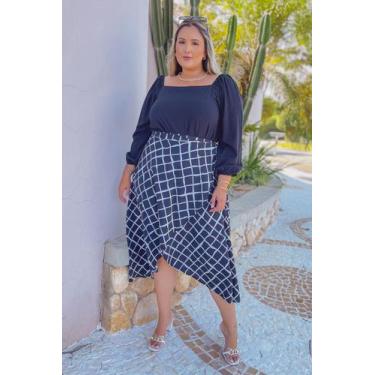 Saia Curta Plus Size Xadrez Vichy Best Size - E-commerce Multimarcas Plus  Size