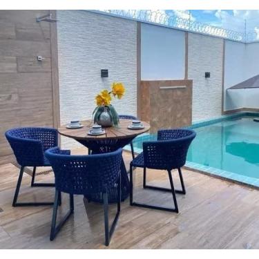 Imagem de Jogo D Mesa E Cadeiras Corda Náutica Alumínio