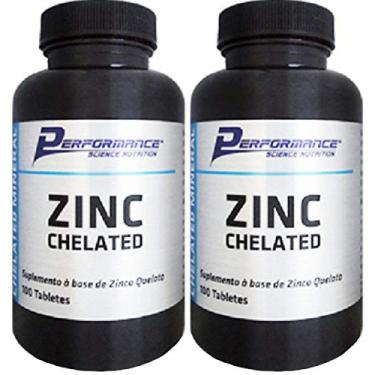 Imagem de Zinco Mineral Quelato 29 mg Performance Nutrition 100 Tabletes Kit 2 Unidades