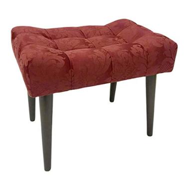 Imagem de Puff Capitonê Luxo Jacquard Vinho Medalhão