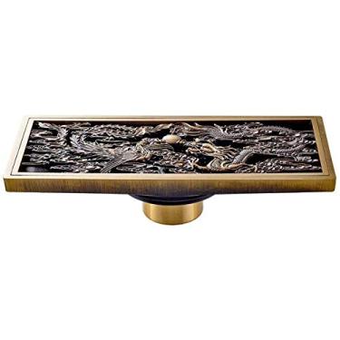 Imagem de Piso Dreno Chuveiro Piso Dreno Banheiro Piso Dreno Desodorante Cobre Longo Antigo Dragon e Phoenix Wet Dry Banheiro Cozinha Varanda Controle de Pragas Seção Curta