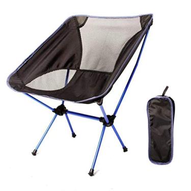 Imagem de Cadeiras dobráveis ​​de acampamento, cadeira de acampamento, cadeiras de mochila dobráveis ​​ultraleves compactas, cadeira de mochila pequena dobrável dobrável leve em uma bolsa para atividades ao ar livre, acampamento, caminhada leve, preta