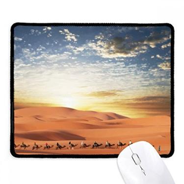 Imagem de Mouse pad Blue Sky Journey Silk Road Camel Desert Tapete de borracha para jogos