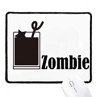 Imagem de Mouse pad Zombie Cocktail with The Word Zombie Mousepad com borda costurada Tapete de borracha para jogos
