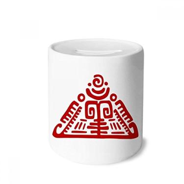 Imagem de DIYthinker Totems Pirâmide Mexicana Civilização Caixa Dinheiro Caixa de Cerâmica Porta-Moedas Presente