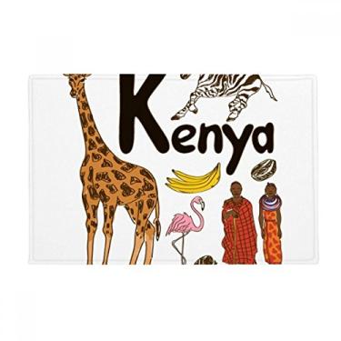 Imagem de DIYthinker Kenya National Symbol Landmark Pattern Tapete antiderrapante para porta de banheiro