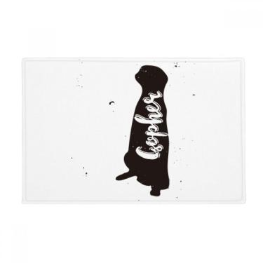 Imagem de DIYthinker Giraffe Tapete para porta de banheiro com estampa de animal preto e branco