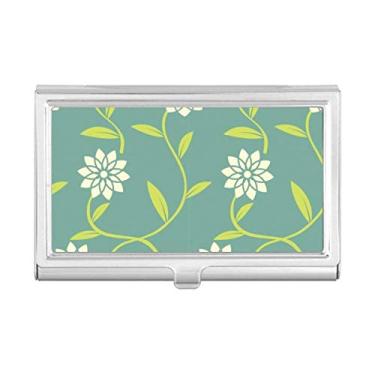 Imagem de Carteira de bolso com estampa decorativa de flores verdes e brancas