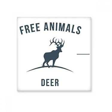 Imagem de Decalque brilhante de azulejo de cerâmica com desenho de veado de desenho animado azul