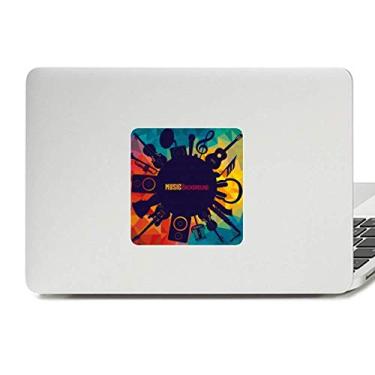 Imagem de Adesivo de vinil com ilustração azul louco de instrumentos musicais, paster, laptop, decoração de policarbonato