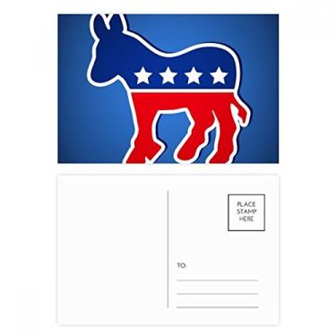 Imagem de Cartão postal com emblema do Partido Democrático Americano Burro Cartão de Ação de Graças