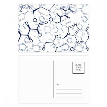 Imagem de Cartão postal abstrato azul estrutura química molecular conjunto de cartões postais para envio de aniversário cartão de agradecimento