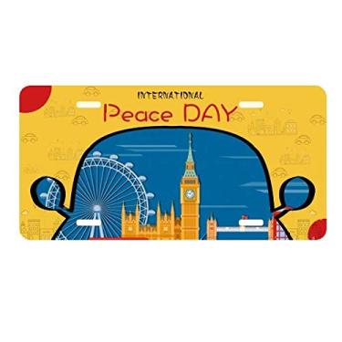 Imagem de Placa de licença London Eye Double Decker Buses Graffiti Decoração de carro Dia da Paz