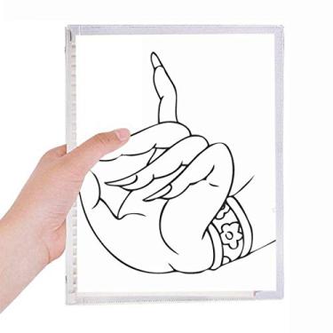 Imagem de Caderno de desenho personalizado de linha manual com folhas soltas diário recarregável de papelaria