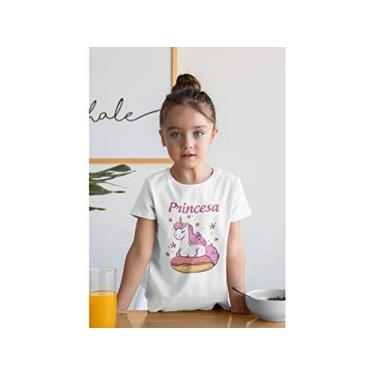 Imagem de Camiseta Princesa Unicórnio Branca Tamanho 08