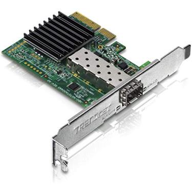 Imagem de TRENDnet Adaptador de rede PCIe SFP+ de 10 Gigabit, converte um slot PCIe em um slot SFP+ de 10G, suporta 802.1Q, suportes padrão e de baixo perfil incluídos, compatível com Windows e Linux, preto, TEG-10GECSFP