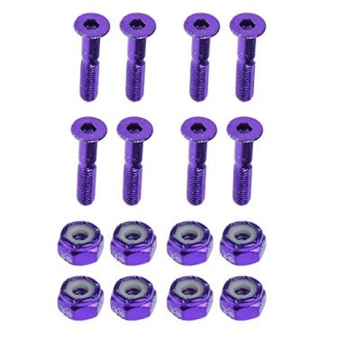 Imagem de #N/A Conjunto de 8 peças de aço carbono para substituição de caminhonete, porca de parafuso longboard - roxo