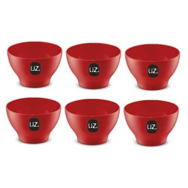 Imagem de Kit 6 Cumbucas Tigelas 500ml Plástico Atóxico Bpa Free UZ cor:Vermelho