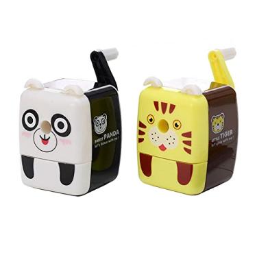 Imagem de NALEINING Apontador de lápis, artigos de papelaria de animais de desenho animado, apontador de lápis bonito com manivela