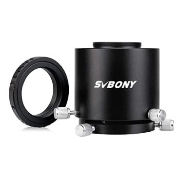 Imagem de SVBONY adaptador de câmera para luneta com adaptador de anel T para construção de dois tubos Canon se adapta a SV46 e diâmetro externo da ocular de 49 mm a 58 mm