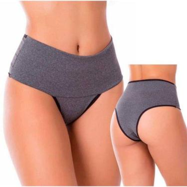 Imagem de Kit 10 Calcinhas Compressão Fitness Cós Alto Duplo Modeladora Calcinha Segura Barriga R...