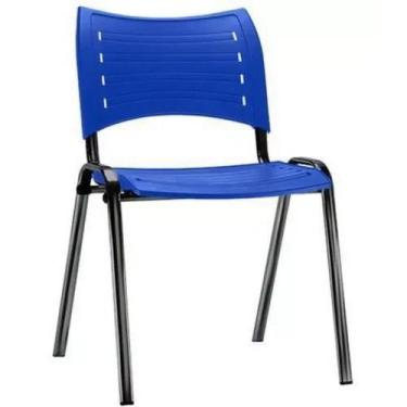 Imagem de Cadeira Fixa De Plastico  Iso Fixa Azul  - C.A Moveis