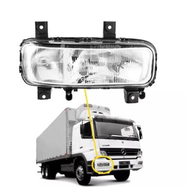 Imagem de FAROL H4 DIREITO MB ATEGO 1315 1418 1518 1718 1723 1725 1728S 1725A 2423 2425 2428 - ATE 2009 - LENTE RAIADA