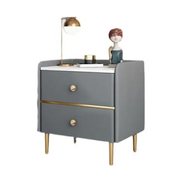 Imagem de Mesas laterais de cama luz de mesa de cabeceira ardósia pequena mesa de cabeceira criado-mudo minimalista moderno (cor: 02)