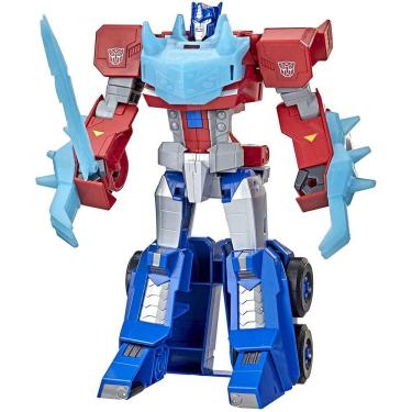 Imagem de Transformers Toys Bumblebee Cyberverse Adventures Dinobots Unite Roll N` Change Optimus Prime Push-to-Convert Action Figure, 6 and Up, 10-inch