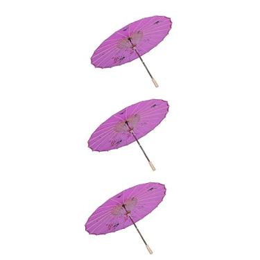 Imagem de GALPADA Óleo 3 Pecas sombrinha japonesa sombrinha de papel chinesa decoração guarda-chuva flor clássica adereços de desempenho cosplay guarda-chuva de papel oleoso roupas decorar Japonês