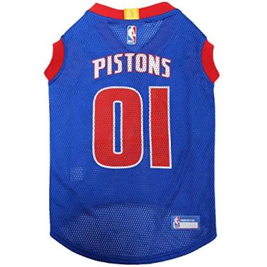 Imagem de Camiseta NBA DETROIT PISTONS DOG, PP - Camiseta regata de basquete para animais de estimação