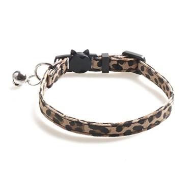 Imagem de Coleiras De Gato Ajustáveis ​​coleiras De Gato Leopardo Com Sinos Coleiras De Gato Coleiras De Gato De Nylon Coleiras De Gato Personalizadas Suprimentos Para Gatos,Castanho,1,0X28CM