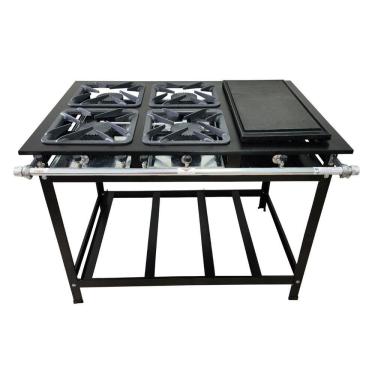 Imagem de Fogão Industrial Gold 4 Bocas com Chapa 4QS Alta pressão Perfil 7 Cefaz