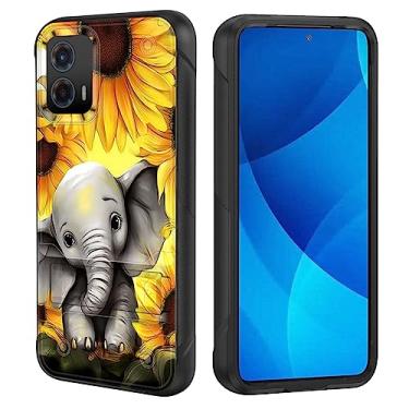 Imagem de GFEWYTJYJ Capa para Moto G 5G 2023, capa de celular resistente à prova de choque de camada dupla com suporte | Capa protetora militar à prova de quedas para Motorola Moto G 5G 2023 6,5 polegadas,