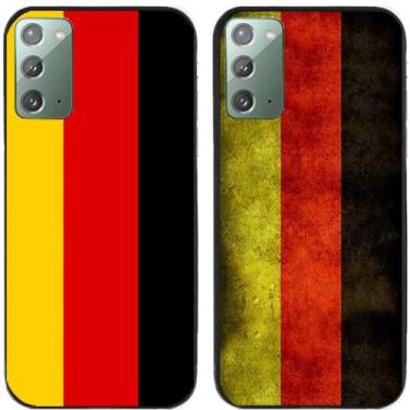 Imagem de 2 peças retrô bandeira da Alemanha Deutschland impressa TPU gel silicone capa de telefone traseira para Samsung Galaxy All Series (Galaxy Note 20)