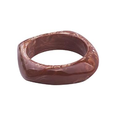 Imagem de Fuqimanman2020 Bracelete geométrico quadrado colorido de resina acrílica acetato de tartaruga placa larga irregular pulseira de envoltório grosso para mulheres adolescentes meninas punk joias, 2 55 inch, Resina Acrílico Acetato, Sem pedras preciosas