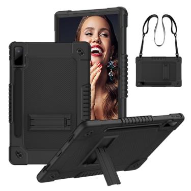 Imagem de FIEWESEY Capa para Lenovo Tab P12, capa para tablet Lenovo Tab P12 de 12,7 polegadas, resistente à prova de choque com alça de ombro para Lenovo Tab P12 2023/2024/Xiaoxin Pad Pro (preto/preto)
