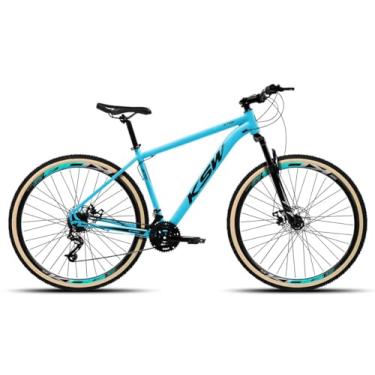 Imagem de Bicicleta Aro 29 KSW XLT 1x9v com 9 Marchas Pedivela Single Coroa Unica de 1v Catraca 9V 11/36 Dentes Freio Hiudraulico e Garfo de Suspensão,17,Azul Preto
