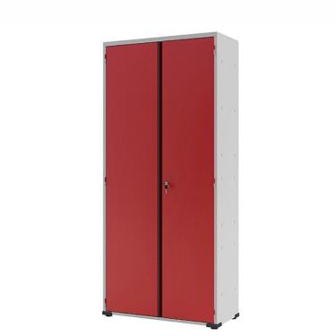 Imagem de Armário Aço Escritório Fechadura 3Prateleiras Ea302 Vermelho